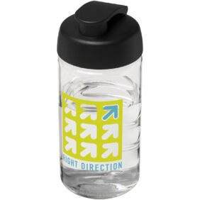 H2O Active® Bop 500 ml flip lid sport bottle – Transparent with logo
