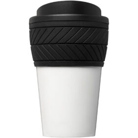 Brite-Americano® tyre 350 ml insulated tumbler – Solid black front view