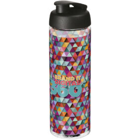 H2O Active® Vibe 850 ml flip lid sport bottle – Transparent with logo