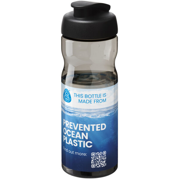 H2O Active® Eco Base 650 ml flip lid sport bottle – Charcoal with logo