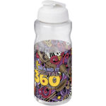 H2O Active® Big Base 1 litre flip lid sport bottle – White with logo