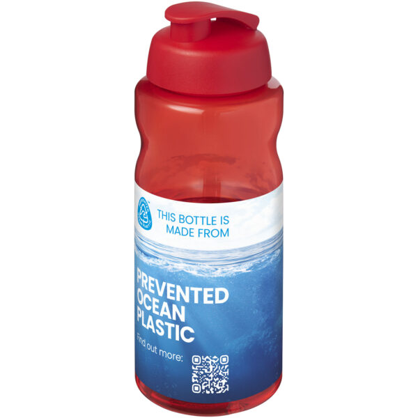 H2O Active® Eco Big Base 1 litre flip lid sport bottle – Red with logo