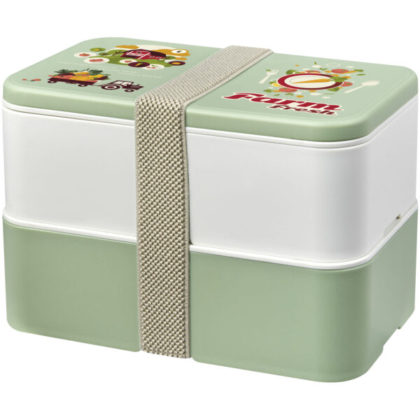 MIYO Renew double layer lunch box – Ivory white with logo