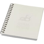 Desk-Mate® A6 colour spiral notebook – Ivory white with logo