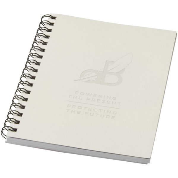 Desk-Mate® A6 colour spiral notebook – Ivory white with logo