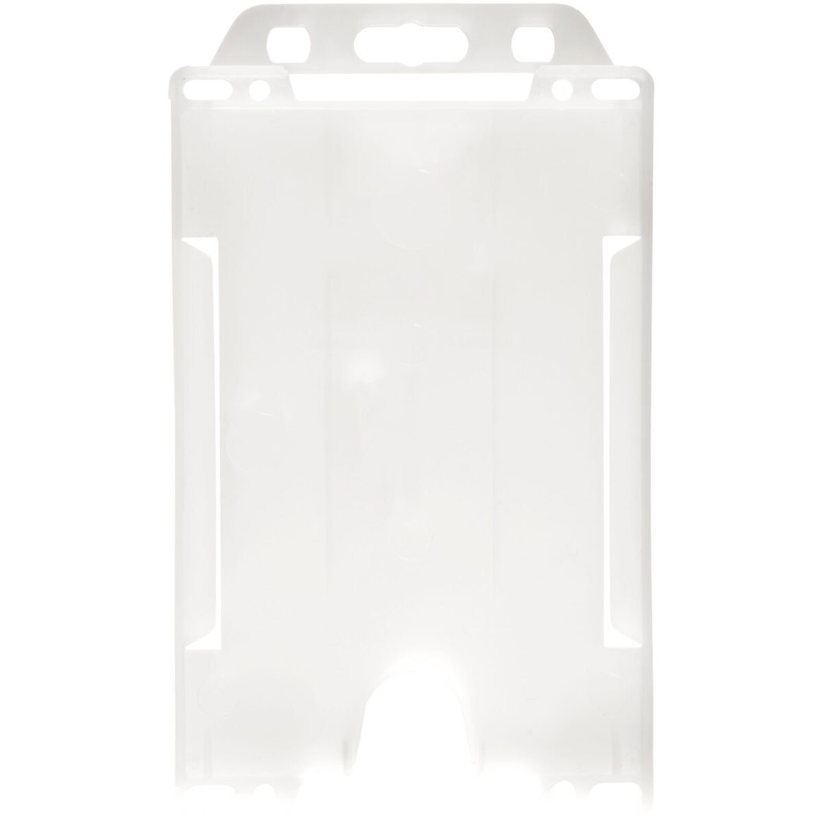 Pierre recycled plastic card holder – Frosted clear front view