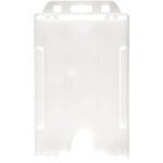 Pierre recycled plastic card holder – Frosted clear front view