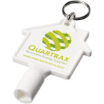 Maximilian house-shaped recycled utility key keychain – White with logo