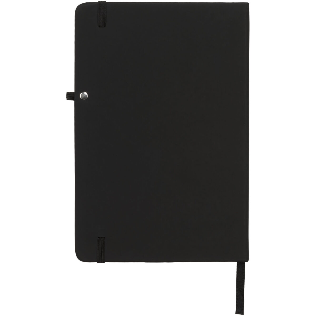 Noir medium notebook – Solid black back view