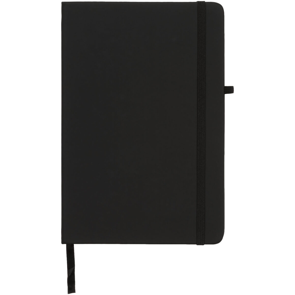 Noir medium notebook – Solid black front view