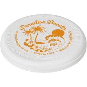 Crest recycled frisbee – White with logo