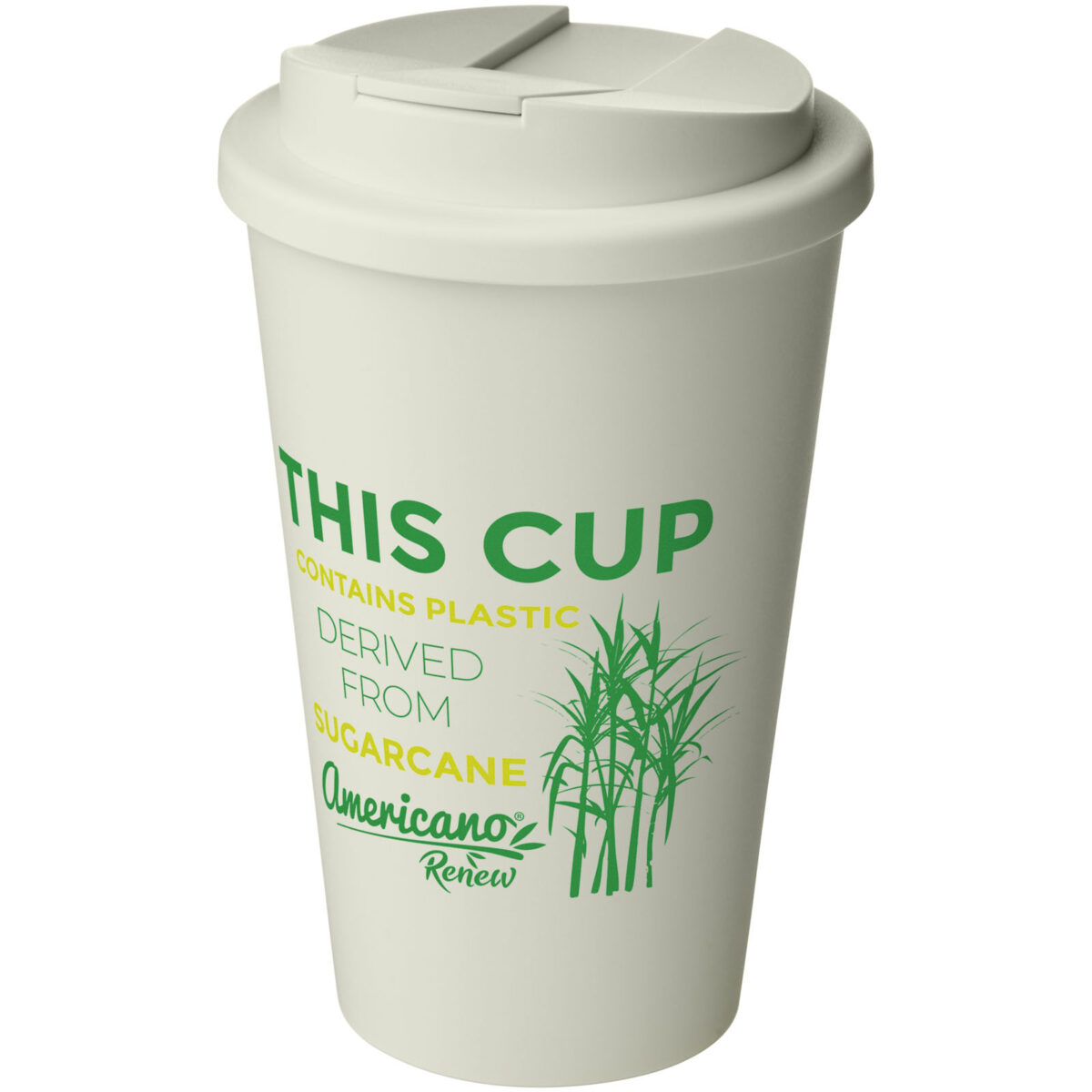 Americano®­­ Renew 350 ml insulated tumbler with spill-proof lid – Ivory white with logo