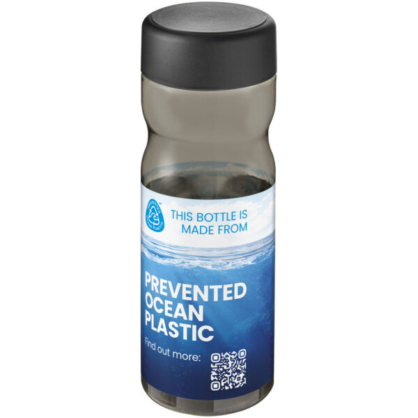 H2O Active® Eco Base 650 ml screw cap water bottle – Charcoal with logo