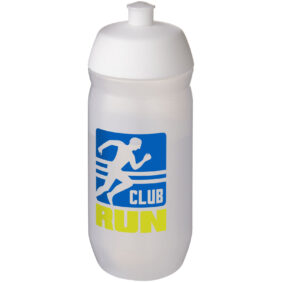 HydroFlex™ Clear 500 ml squeezy sport bottle – White with logo