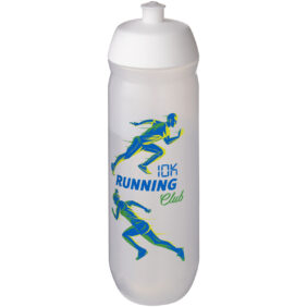 HydroFlex™ Clear 750 ml squeezy sport bottle – White with logo