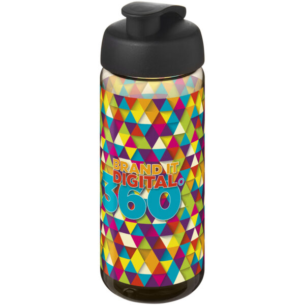 H2O Active® Octave Tritan™ 600 ml flip lid sport bottle – Charcoal with logo