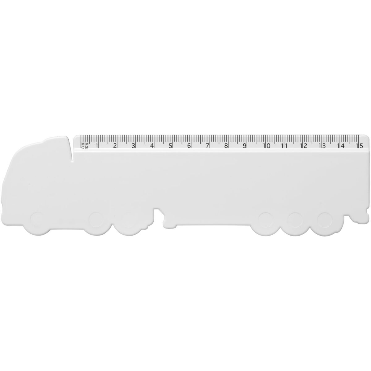 Tait 15 cm lorry-shaped recycled plastic ruler – White front view