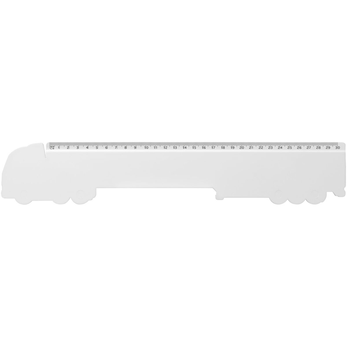 Tait 30cm lorry-shaped recycled plastic ruler – White front view