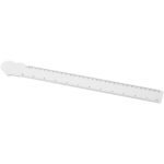 Tait 30cm heart-shaped recycled plastic ruler – White with logo