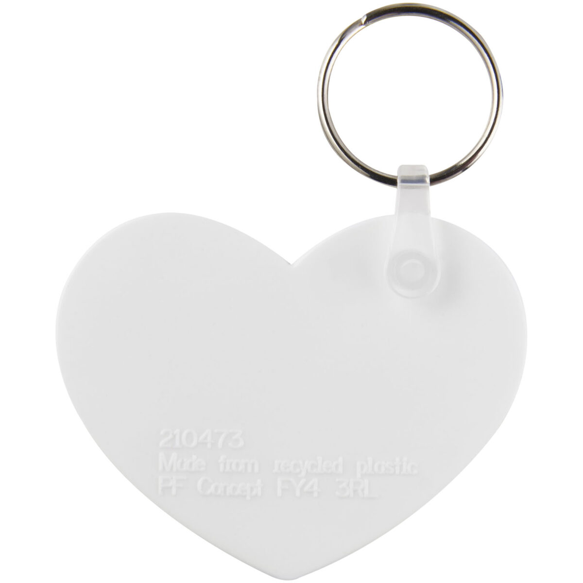 Tait heart-shaped recycled keychain – White back view