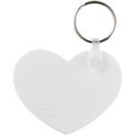 Tait heart-shaped recycled keychain – White back view