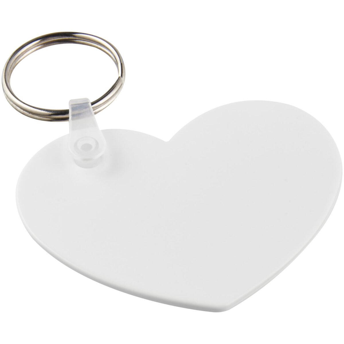 Tait heart-shaped recycled keychain – White with logo