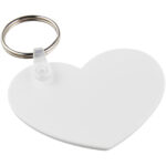 Tait heart-shaped recycled keychain – White with logo