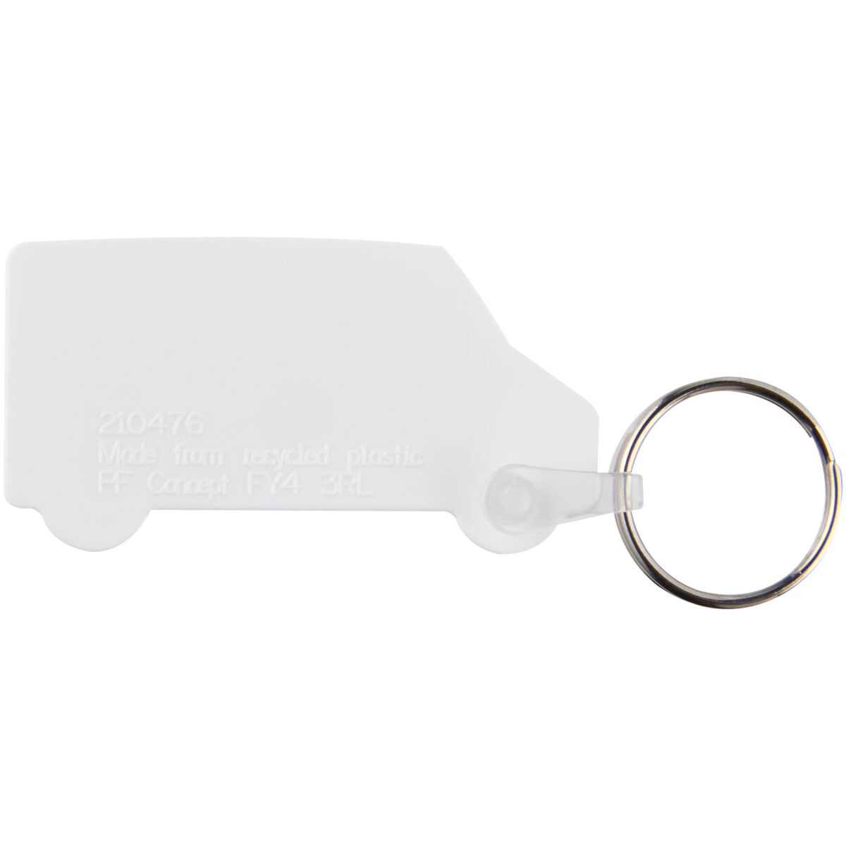 Tait van-shaped recycled keychain – White back view