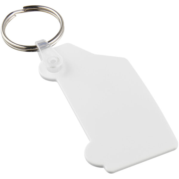 Tait van-shaped recycled keychain – White with logo