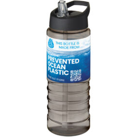H2O Active® Eco Treble 750 ml spout lid sport bottle – Charcoal with logo