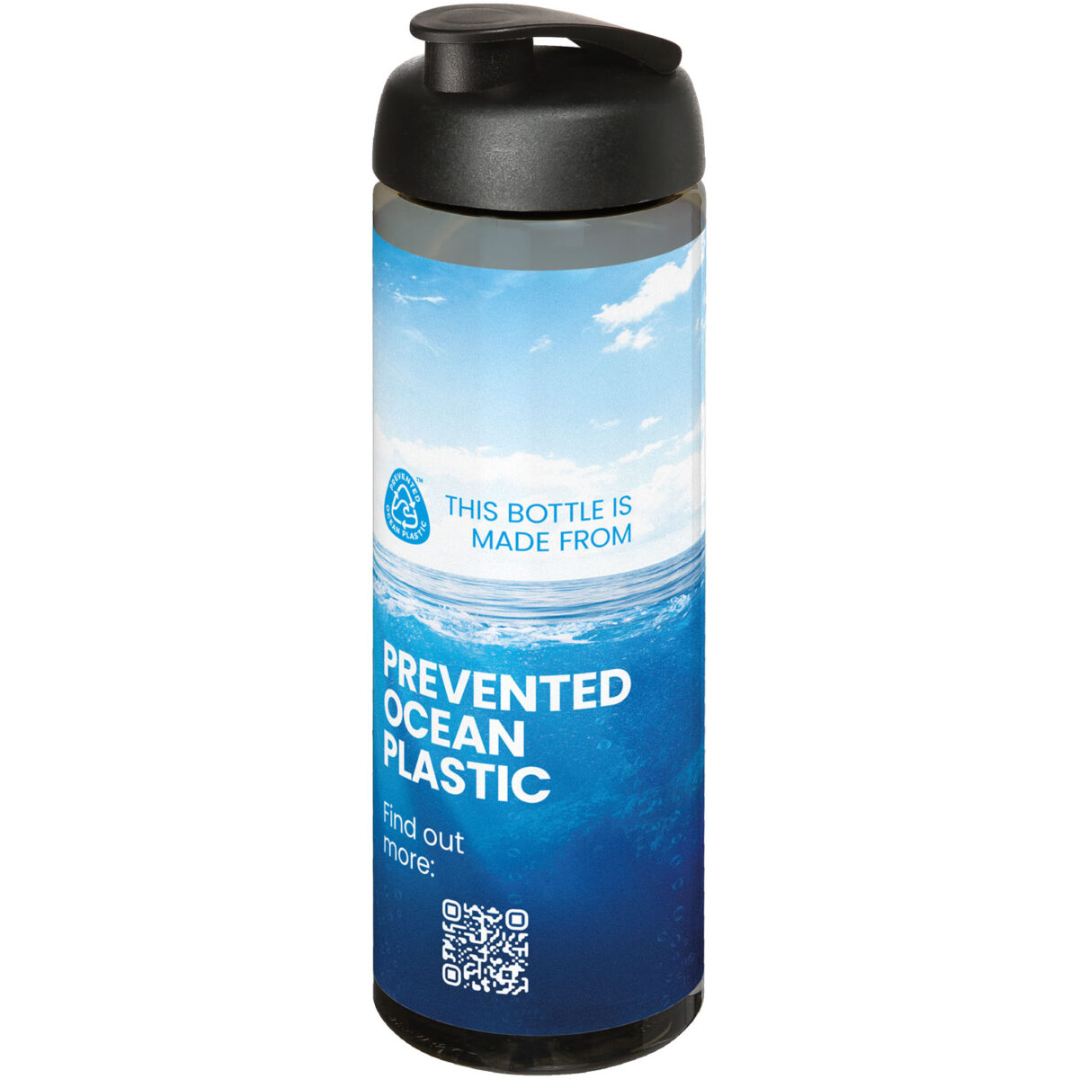 H2O Active® Eco Vibe 850 ml flip lid sport bottle – Charcoal with logo