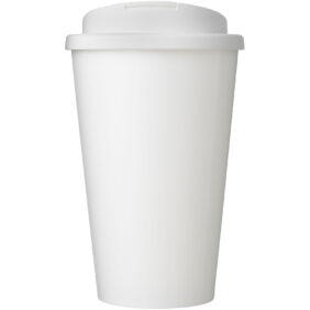 Brite-Americano® Eco 350 ml spill-proof insulated tumbler – White front view