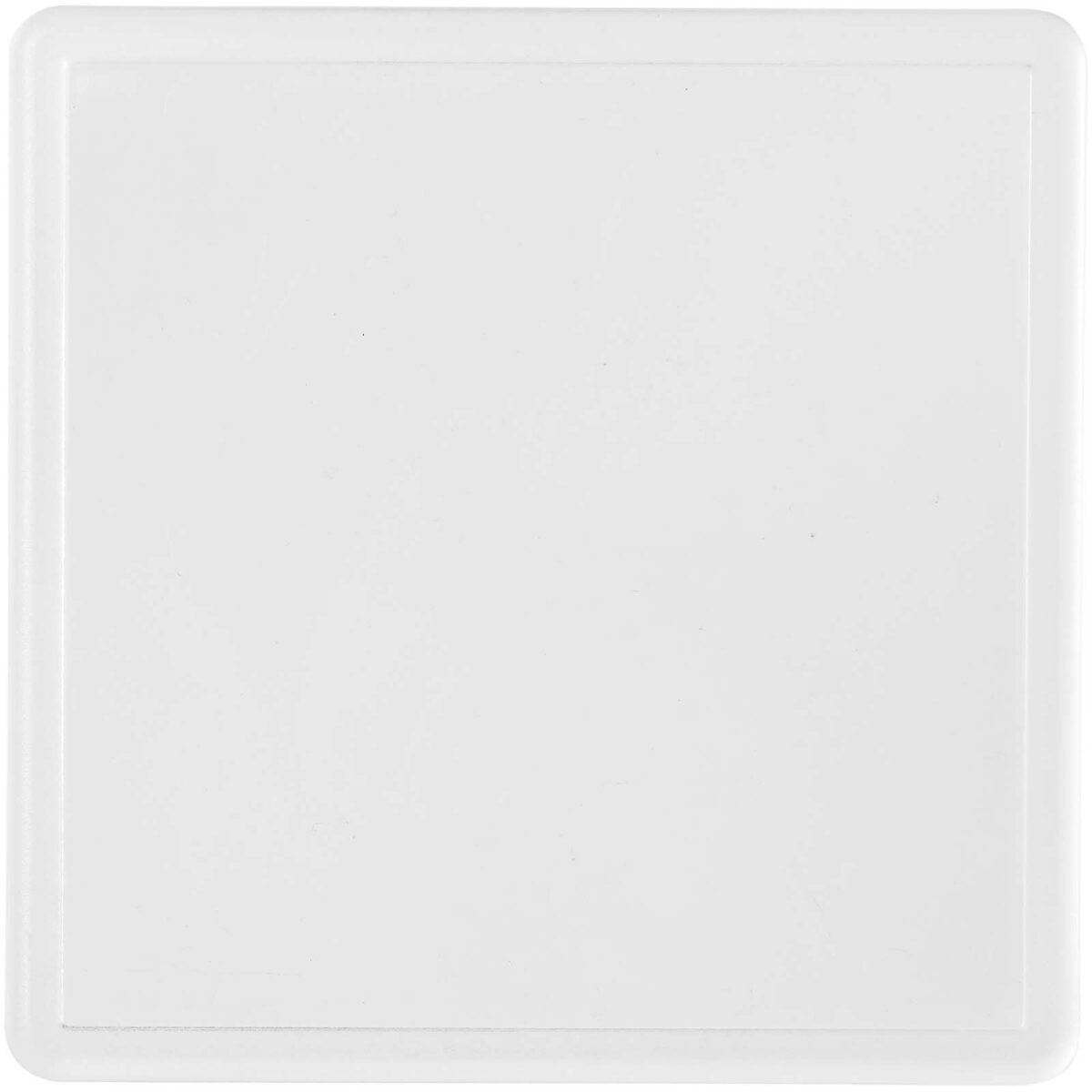 Ellison square plastic coaster with paper insert – Transparent clear front view