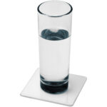 Renzo square plastic coaster – Transparent clear extra view