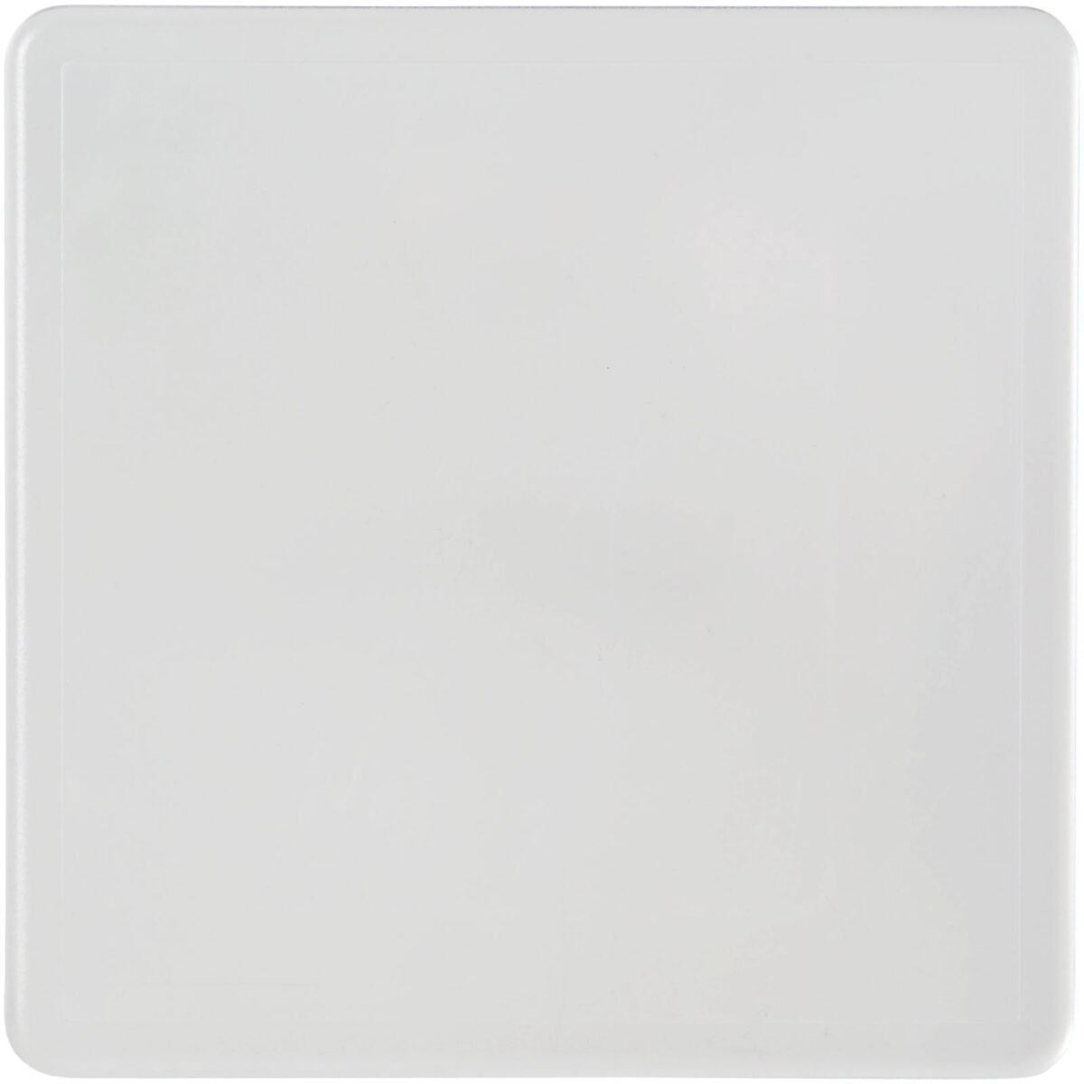 Renzo square plastic coaster – Transparent clear front view