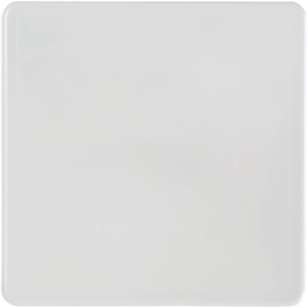 Renzo square plastic coaster – Transparent clear front view