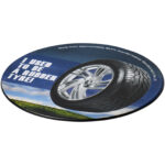 Brite-Mat® round coaster with tyre material – Solid black extra view