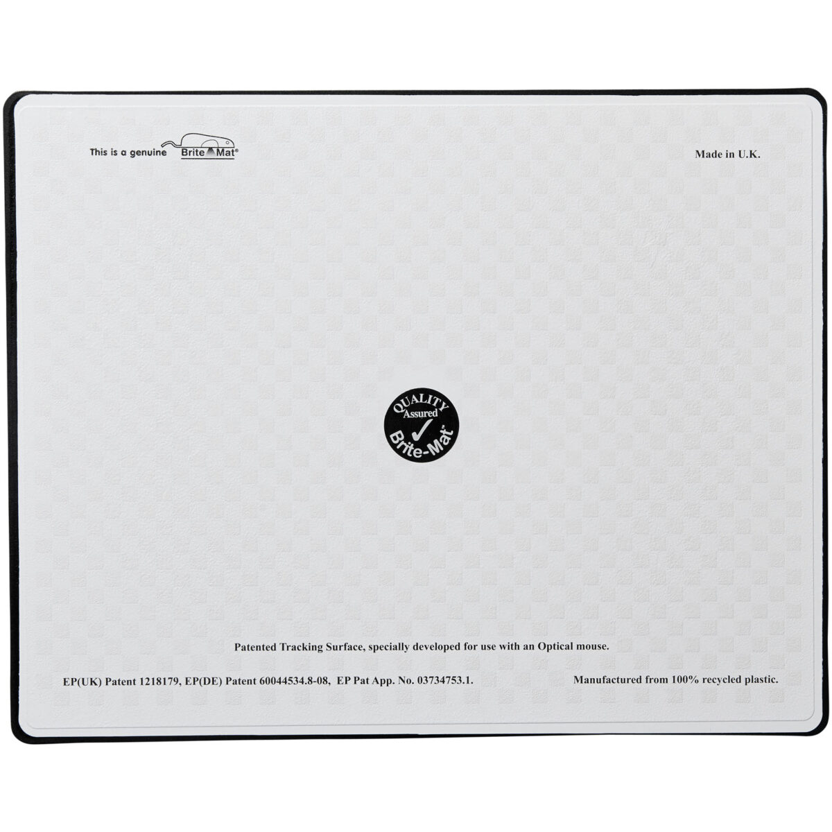 Brite-Mat® rectangular mouse mat – Solid black back view
