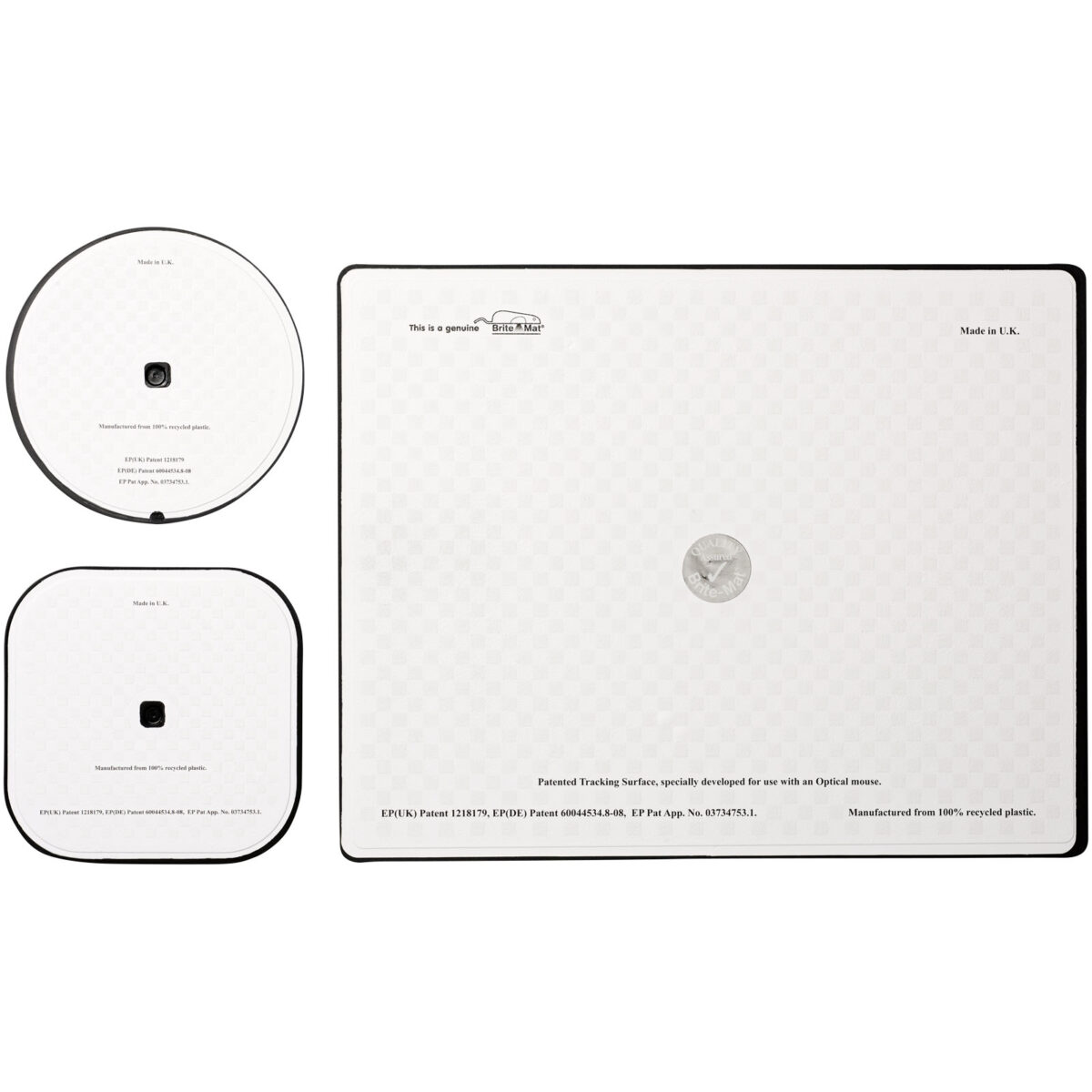 Brite-Mat® mouse mat and coaster set combo 1 – Solid black back view