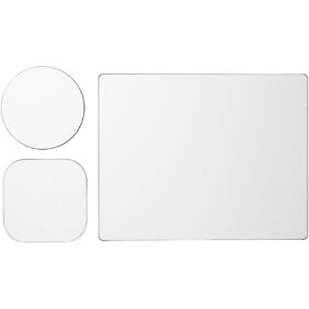 Brite-Mat® mouse mat and coaster set combo 1 – Solid black front view