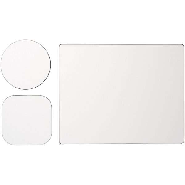 Brite-Mat® mouse mat and coaster set combo 1 – Solid black front view