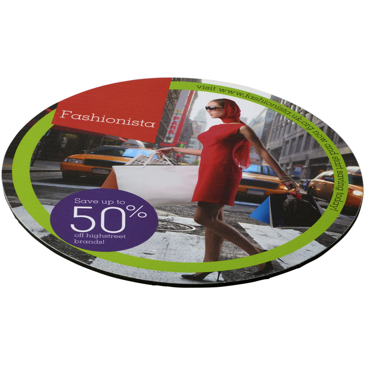 Q-Mat® round mouse mat – Solid black extra view
