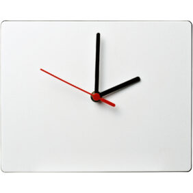 Brite-Clock® rectangular wall clock – Solid black front view