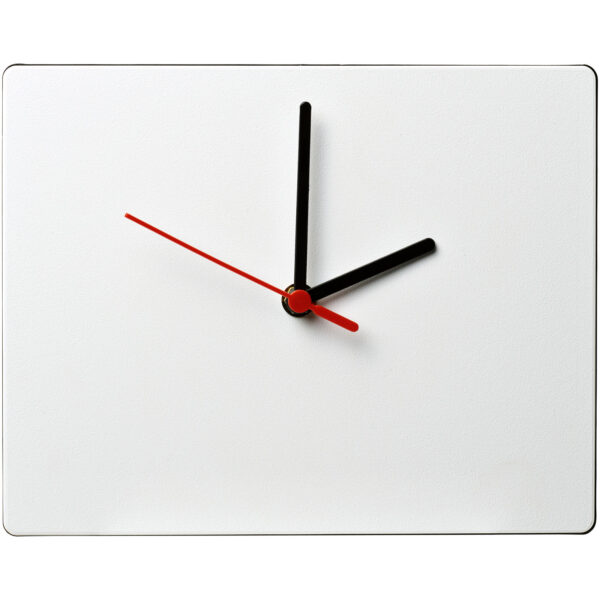 Brite-Clock® rectangular wall clock – Solid black front view