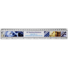 Ellison 30 cm plastic insert ruler – Transparent clear front view