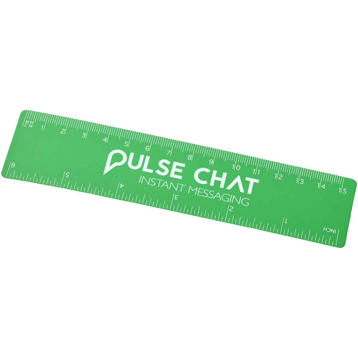 Rothko 15 cm plastic ruler – Green with logo