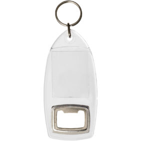 Jibe R1 bottle opener keychain – Transparent clear front view