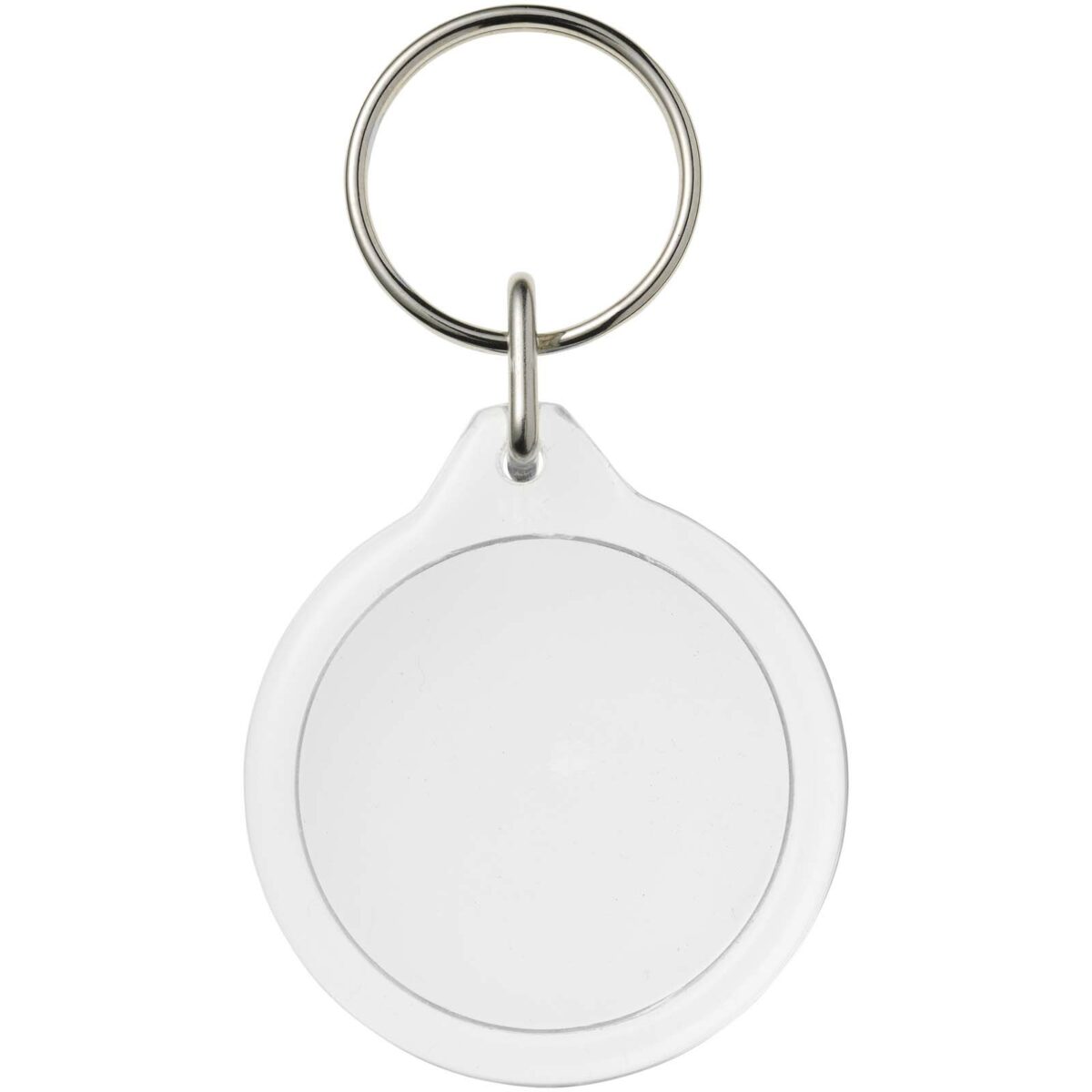 Orb I7 round keychain – Transparent clear front view