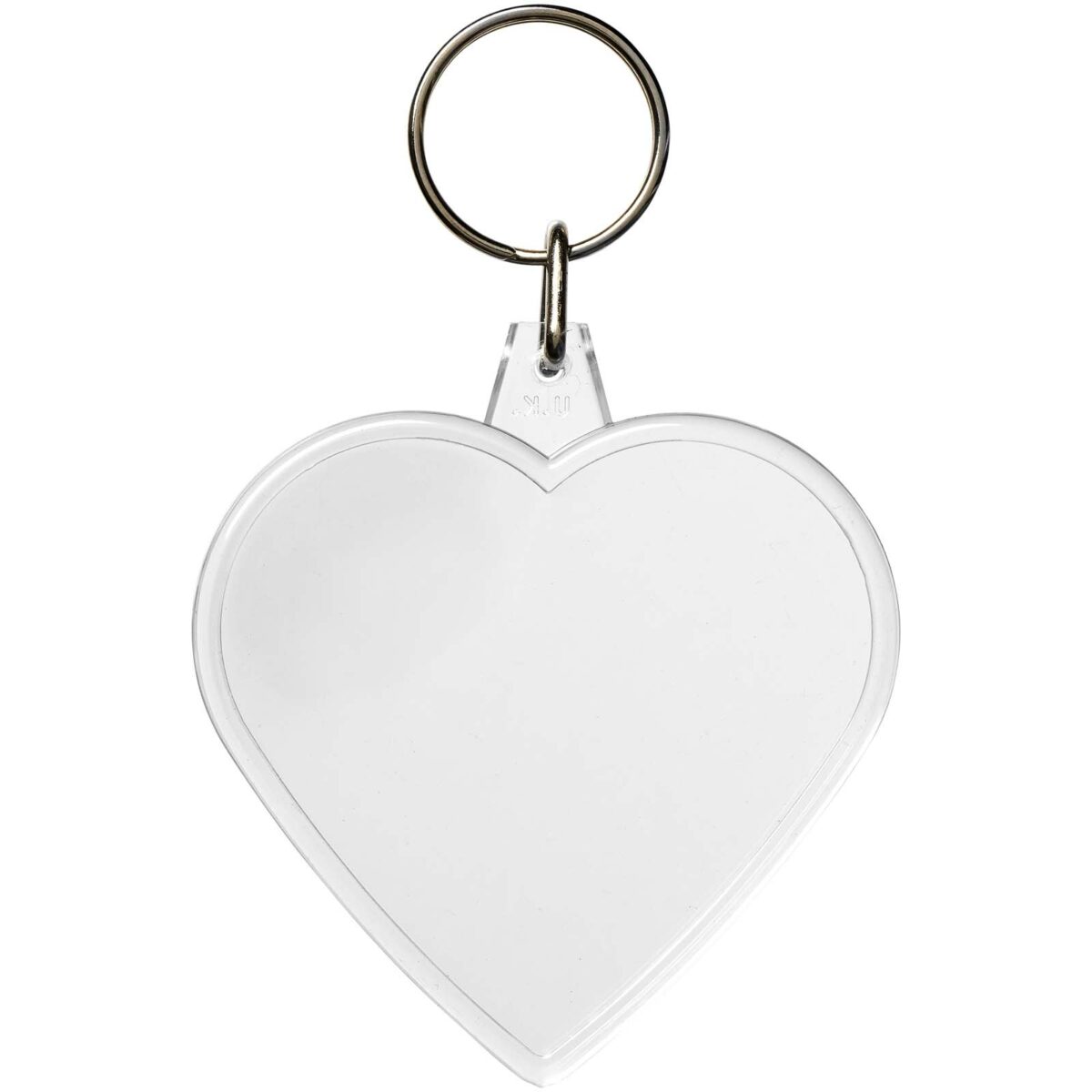 Combo heart-shaped keychain – Transparent clear front view