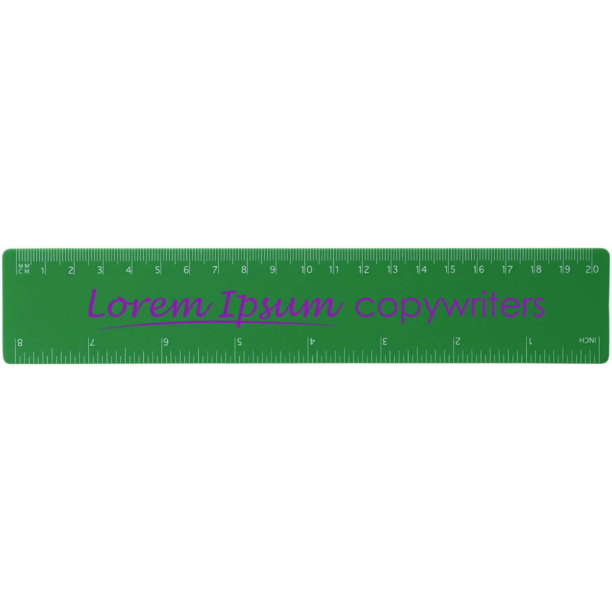 Rothko 20 cm plastic ruler – Green with logo